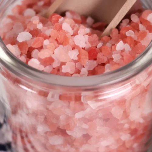 Homemade Peppermint Salt Scrub for skin rejuvenation and winter moisturizing.