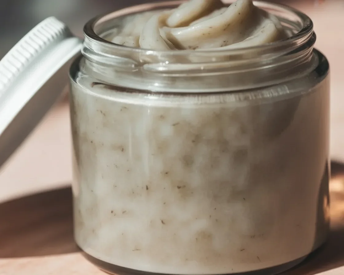 Vanilla and Green Tea Body Scrub for glowing skin and nourishment.