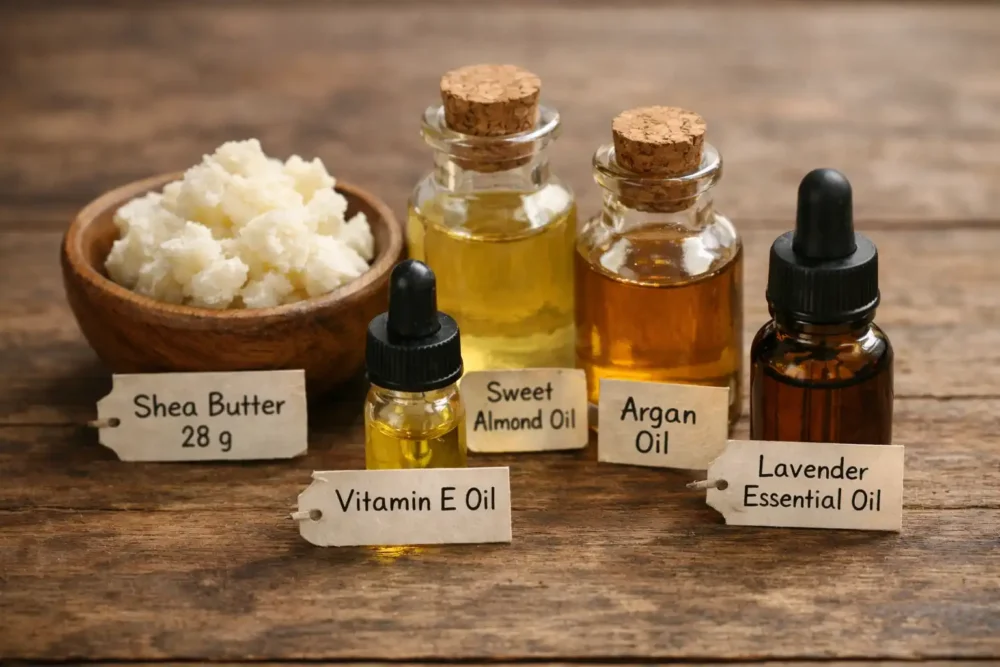 DIY Shea Butter Face Moisturizer ingredients