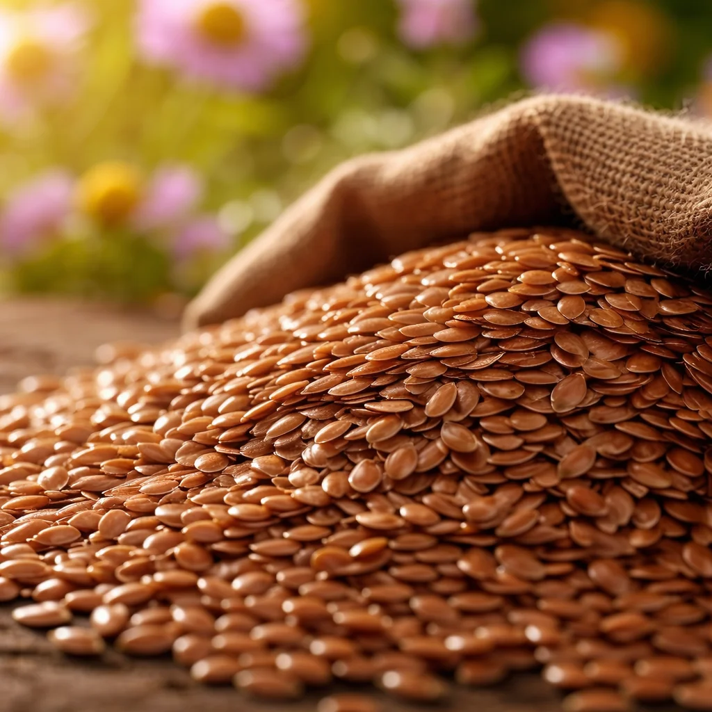 A homemade flaxseed gel face mask applied, promoting glowing skin and hydration.