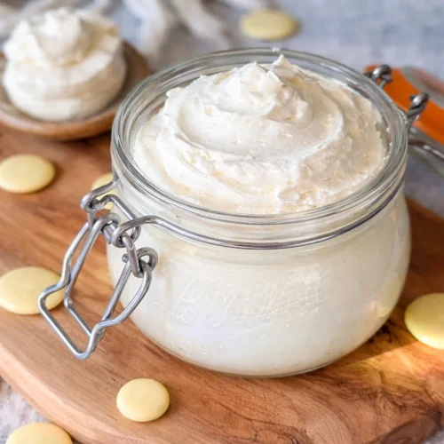Homemade non greasy body butter ingredients in a jar