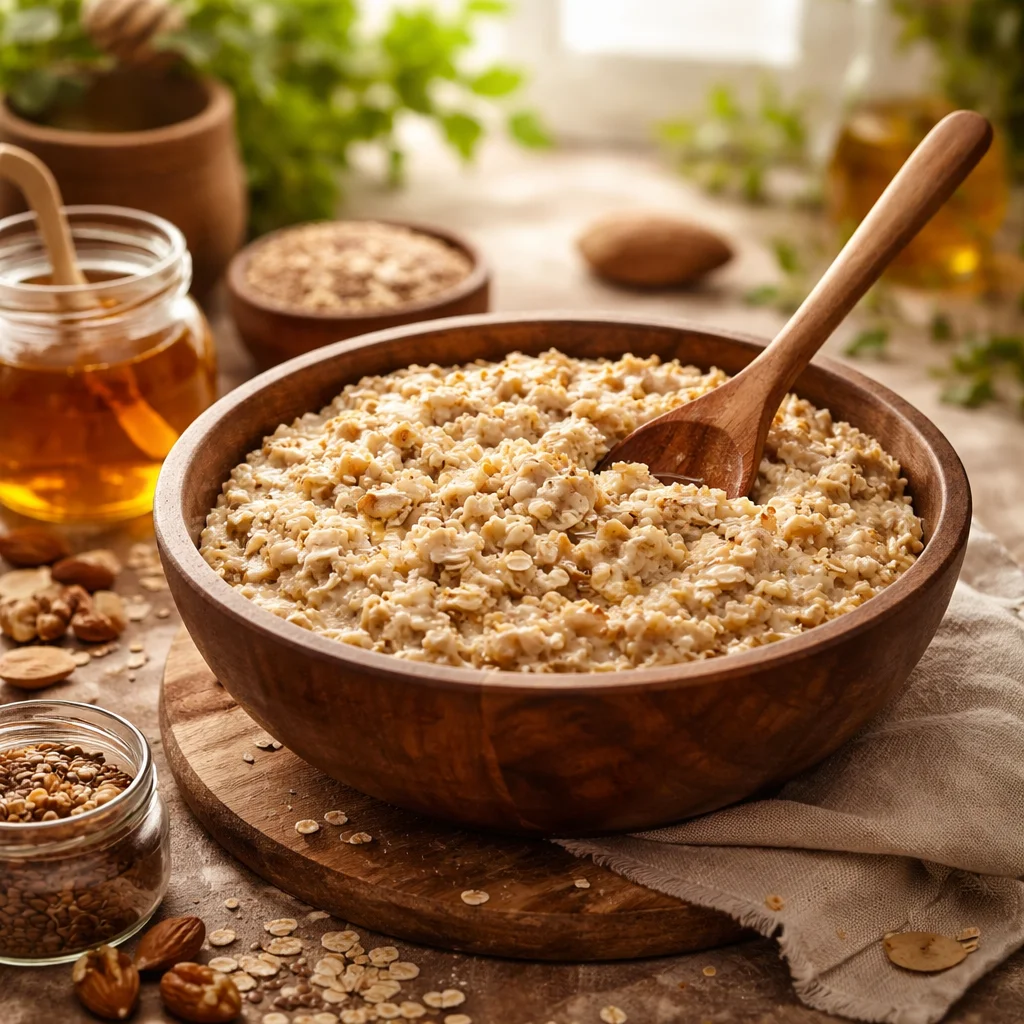 Oatmeal honey face mask soothes redness and irritation for healthy skin.