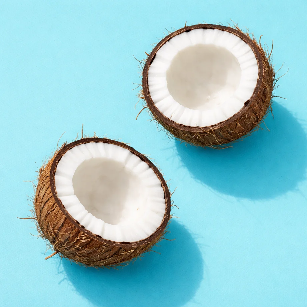 Applying an overnight coconut oil hair mask for deep conditioning and nourishment.