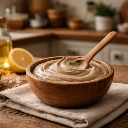 Natural pigmentation face and body mask for fading dark spots and nourishing skin.