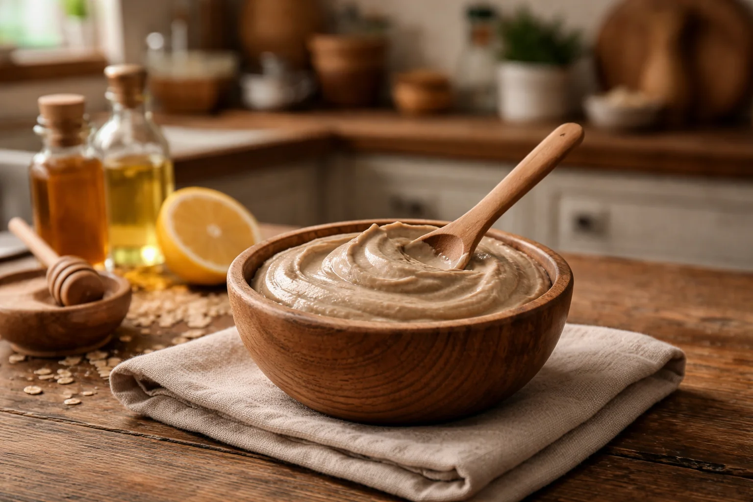Natural pigmentation face and body mask for fading dark spots and nourishing skin.