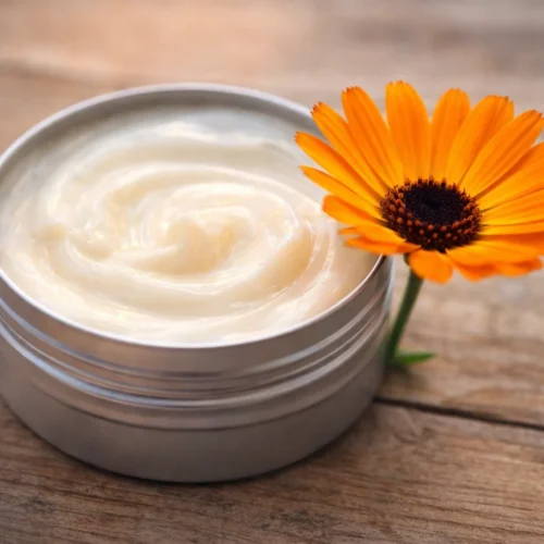 DIY Skin Repairing Calendula Face Cream with natural ingredients for hydration and healing.