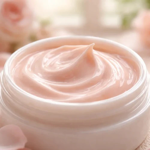 DIY Non-Greasy Rose Face Cream for dark spots and deep hydration.