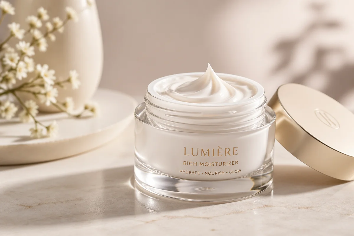 Homemade vanilla orange blossom whipped body butter made from natural ingredients.