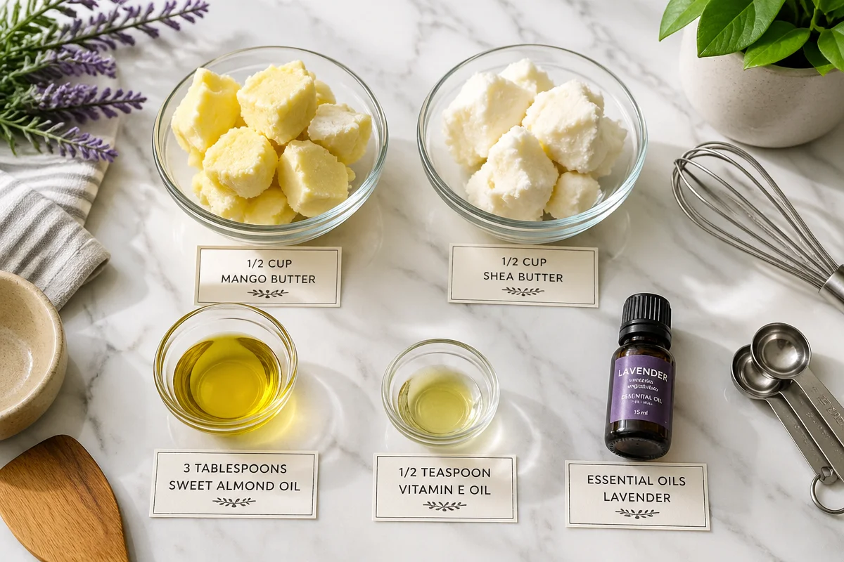 DIY Homemade Mango & Shea Butter Whipped Body Butter Recipe